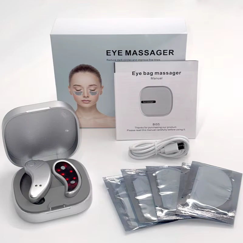 EMS Pulse Micro-Current Led Red Light Eye Care Therapy Device Eye Massager for Treatment under Eye Wrinkle to Relieve Fatigue