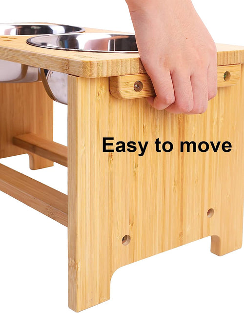 Load image into Gallery viewer, Elevated Dog Bowls,Raised Dog Bowl Stand with 2 Stainless Steel Bowls,Dog Food Water Bowls
