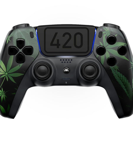 Custom Wireless UN-MODDED PRO Controller Compatible with PS5 Exclusive Unique Design (420 Black)