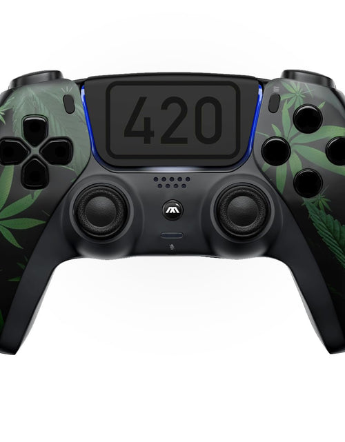Load image into Gallery viewer, Custom Wireless UN-MODDED PRO Controller Compatible with PS5 Exclusive Unique Design (420 Black)
