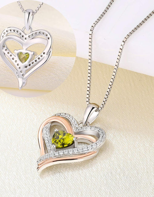 Load image into Gallery viewer, Women'S Heart Necklace Sterling Silver Filigree Love Heart Pendant Cubic Zirconia Jewelry

