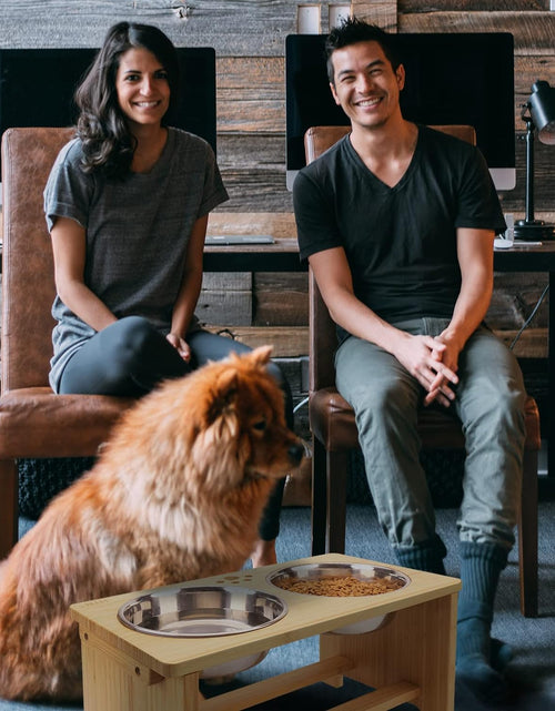 Load image into Gallery viewer, Elevated Dog Bowls,Raised Dog Bowl Stand with 2 Stainless Steel Bowls,Dog Food Water Bowls
