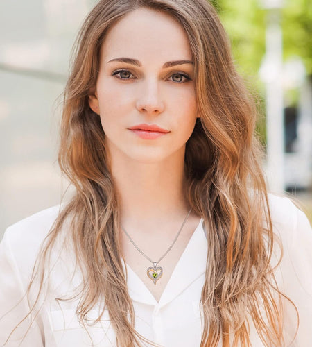 Women'S Heart Necklace Sterling Silver Filigree Love Heart Pendant Cubic Zirconia Jewelry