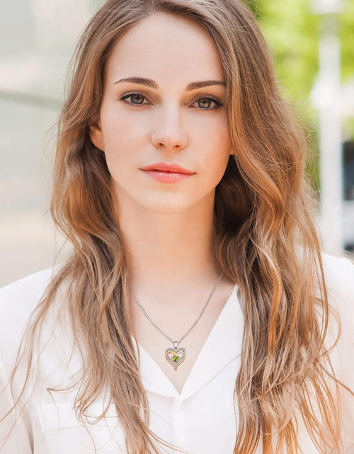 Load image into Gallery viewer, Women'S Heart Necklace Sterling Silver Filigree Love Heart Pendant Cubic Zirconia Jewelry
