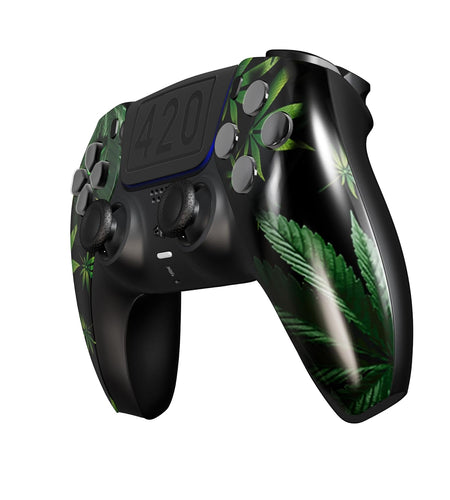 Custom Wireless UN-MODDED PRO Controller Compatible with PS5 Exclusive Unique Design (420 Black)