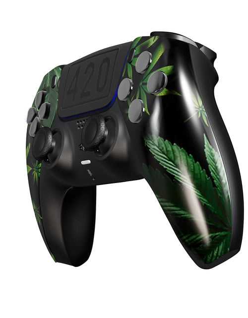 Load image into Gallery viewer, Custom Wireless UN-MODDED PRO Controller Compatible with PS5 Exclusive Unique Design (420 Black)
