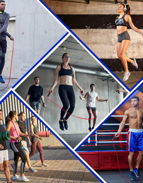 Load image into Gallery viewer, Weighted Jump Rope for Men Women - 1LB Heavy Jump Rope for Adult Fitness Workouts, Non-Slip Aluminum Handles, Ball Bearings Premium Skipping Rope Jump Rope for Exercise Boxing Crossfit Cardio Endurance and Strength Training MMA &amp; Gym, Adjustable Length 9MM Solid Pvc/Cotton Jump Rope
