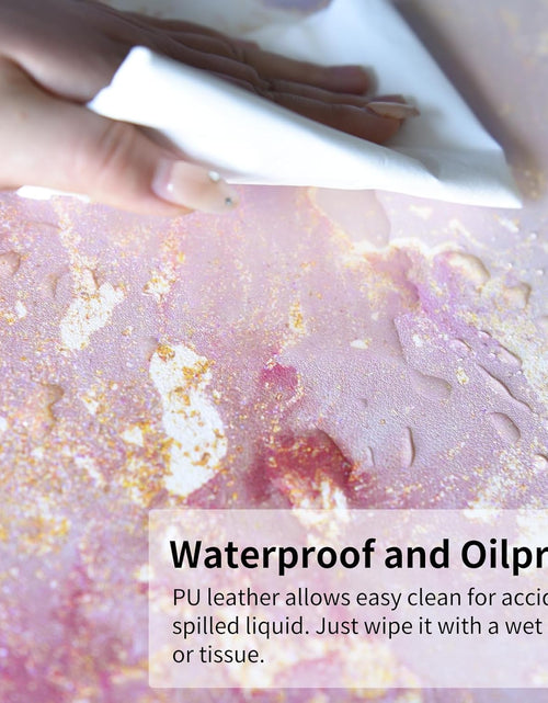 Load image into Gallery viewer, Large Mouse Pad, Cute Pink Desk Mat for Desktop, Women Girls PU Leather Waterproof Gaming Mousepad, Rose Gold Marble Computer PC Laptop Protector Writing Pads for School Office Home 31.5" X 15.7"
