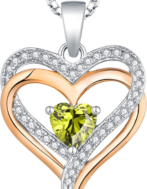 Load image into Gallery viewer, Women'S Heart Necklace Sterling Silver Filigree Love Heart Pendant Cubic Zirconia Jewelry
