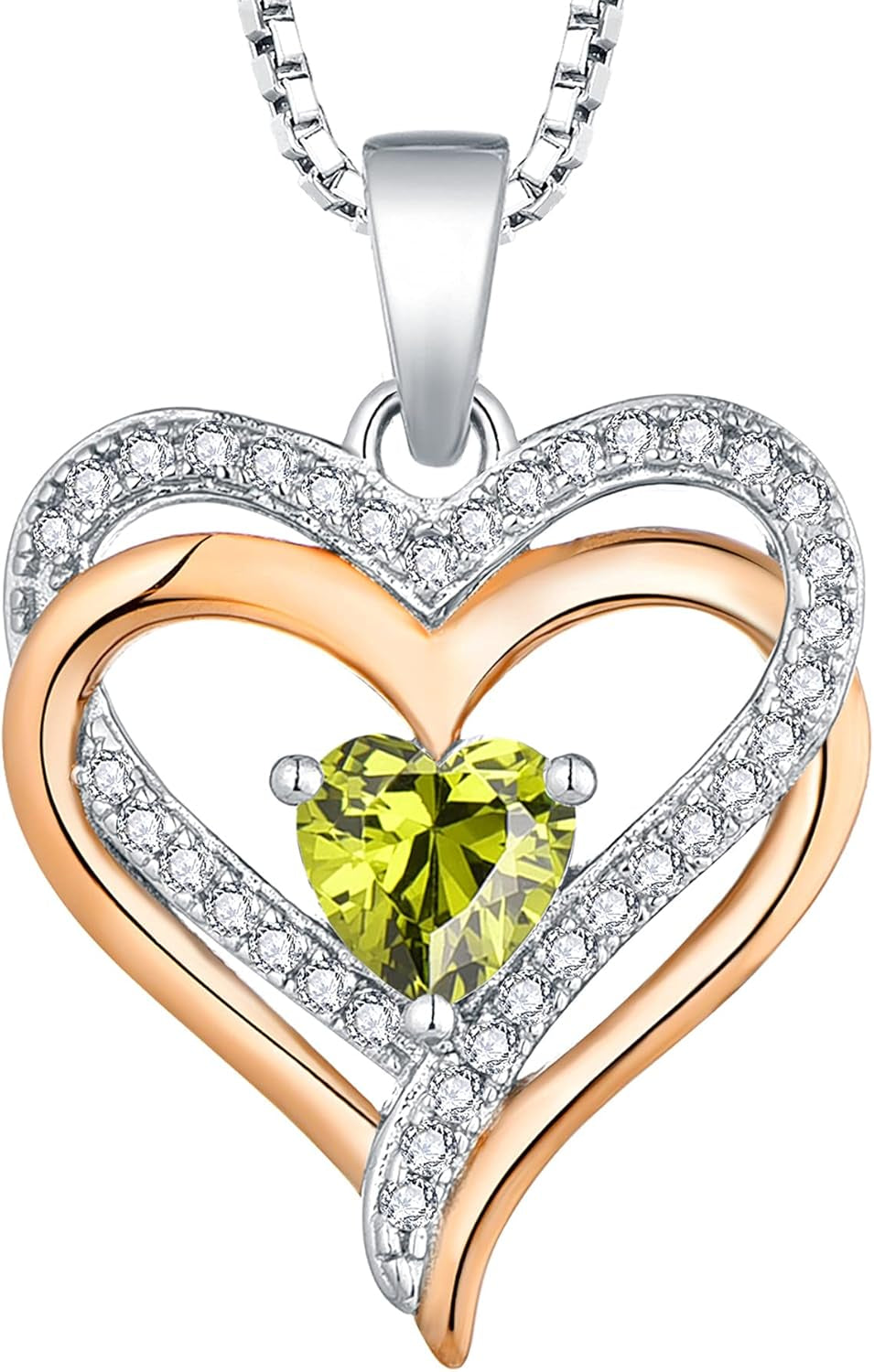 Women'S Heart Necklace Sterling Silver Filigree Love Heart Pendant Cubic Zirconia Jewelry