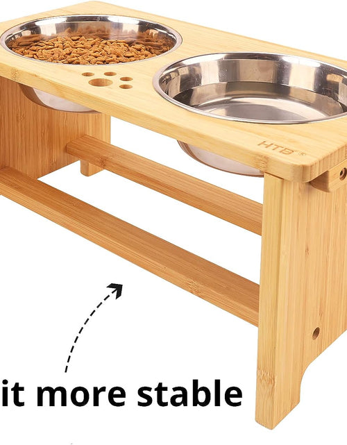 Load image into Gallery viewer, Elevated Dog Bowls,Raised Dog Bowl Stand with 2 Stainless Steel Bowls,Dog Food Water Bowls
