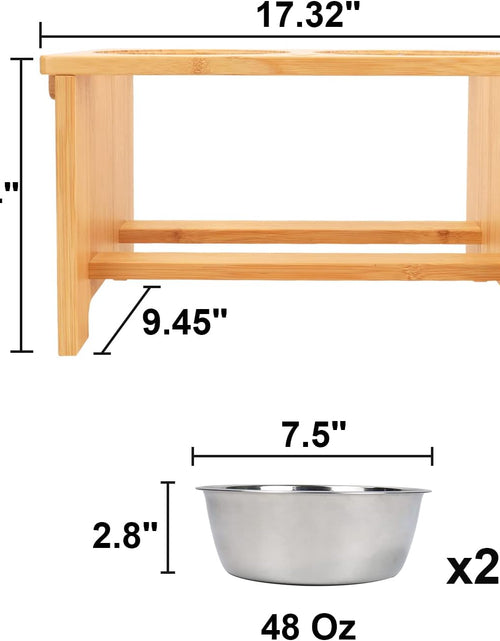 Load image into Gallery viewer, Elevated Dog Bowls,Raised Dog Bowl Stand with 2 Stainless Steel Bowls,Dog Food Water Bowls
