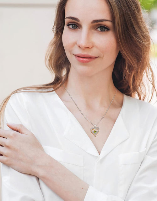 Load image into Gallery viewer, Women'S Heart Necklace Sterling Silver Filigree Love Heart Pendant Cubic Zirconia Jewelry
