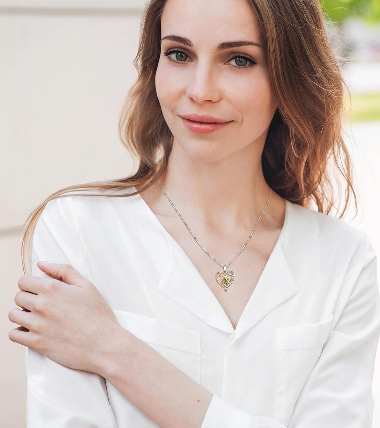 Women'S Heart Necklace Sterling Silver Filigree Love Heart Pendant Cubic Zirconia Jewelry