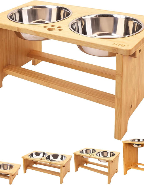 Load image into Gallery viewer, Elevated Dog Bowls,Raised Dog Bowl Stand with 2 Stainless Steel Bowls,Dog Food Water Bowls
